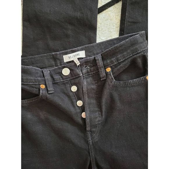 Re/Done Originals 80s Slim Straight in Jet Black 25 - Picture 9 of 11